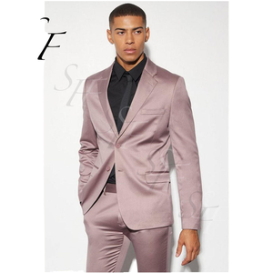 Blazer y Chaqueta Formal de Negocios para Hombre, Talla Grande, de Satén, con Logotipo Personalizado, Cierre de Botones, Corte Entallado, Casual, para Fiestas - Product Image 3
