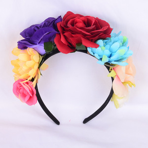 Bandes de cheveux à <span class=keywords><strong>couronne</strong></span> de rose simulée Nouveau design Bandeaux pour les fêtes d'anniversaire Mariages et coiffures de mariée - Product Image 3
