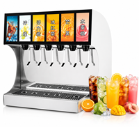 Distributeur de boissons gazeuses commercial à 6 buses, pour thé aux fruits et cola, avec logo personnalisé, vente en gros d'usine pour équipement de restauration