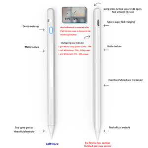 Stilo <span class=keywords><strong>Apple</strong></span> Pencil con Ricarica Completa in 5 Minuti per iPad <span class=keywords><strong>Apple</strong></span>, Display a Tre Griglie per la Visualizzazione della Batteria - Product Image 2