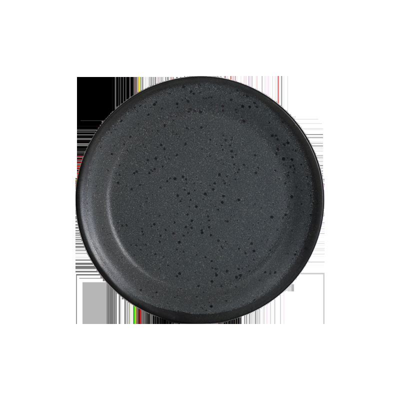 Plato llano gris oscuro de 8"