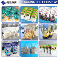 Machine de remplissage et d'emballage de sachets préformés à fond plat Doypack pour aliments pour animaux (poissons, chats, chiens) et snacks, avec peseuse multi-têtes 14 têtes