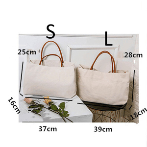 Borsa da Shopping personalizzabile di grande capacità in tela di Design coreano per donna portatile in borsa con Logo di nicchia - Product Image 4