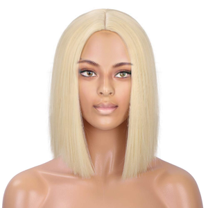 Pelucas Cortas Bob con Frente de Encaje Transparente al por Mayor <span class=keywords><strong>para</strong></span> Mujeres Negras, Encaje Suizo HD, <span class=keywords><strong>Cabello</strong></span> Humano Virgen Color 613 - Product Image 2