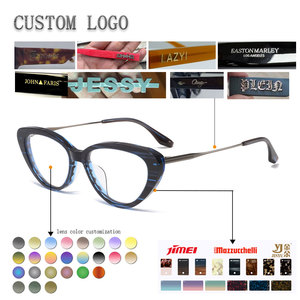 แว่นตา JIMEI ทรงแคทอาย กรอบเต็มสีพื้น ป้องกันแสงสีฟ้า แฟชั่นสำหรับผู้หญิง กรอบแว่นแบบสั่งทำโลโก้ได้ น้ำหนักเบา ใส่ได้ทุกวัน - Product Image 1