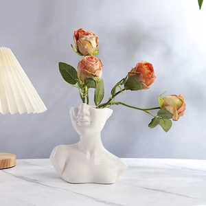 <span class=keywords><strong>Vaso</strong></span> in ceramica Nodic Creative Bisque <span class=keywords><strong>con</strong></span> volto umano scultura moderna decorazione domestica e matrimonio/regalo per san valentino - Product Image 3