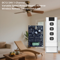 Télécommande sans fil 4 boutons DC12/24V pour ventilateurs et portes de garage connectés, portée de transmission de 150 m