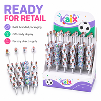 KAIX Premium 0,5mm Gel-Tinten-Kugelschreiber, kompatibel mit Perlen, kreative Fußballstar-Gelstifte mit Perlen für Fußballfans als Geschenk