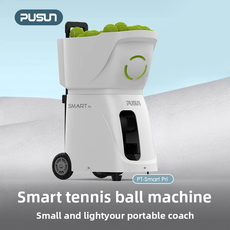 PUSUN PT-Smart Pri Tennis Ball Machine Ultra-light Portable Training Companion Automatic Ball Delivery ABS Material 20000 Balls
