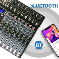 GAX-ET16 Console de mixage professionnelle 16 canaux avec réverbération de sortie, sortie unique, Bluetooth, peut être utilisée pour les bars et les DJ