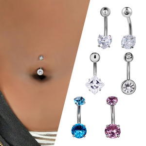 Anillos para <span class=keywords><strong>Ombligo</strong></span> de <span class=keywords><strong>Acero</strong></span> Quirúrgico 316L con Rosca Externa y Circonitas, Joyería para <span class=keywords><strong>Piercing</strong></span> - Product Image 3