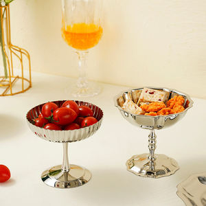 ステンレスアイスクリームデザートカップフットボウルサービングフルーツサラダヨーグルトプリンスナックキャンディームースパーティーフェスティバル使用 - Product Image 1