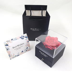 Scatola Regalo con Rose Stabilizzate per <span class=keywords><strong>San</strong></span> Valentino, Confezione Regalo con Gioielli e Rosa Preservata per Proposte di Matrimonio - Product Image 5