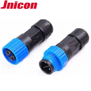M15 2 pin male plating gold assembly field waterproof connector screw locking socket and plugs