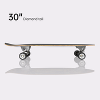Planche de surf terrestre BAJABOARD 30" Design Jeep Flamme, plateau métallique, revêtement PU, skateboard léger, roulements ABEC-9, pas de poussée requise