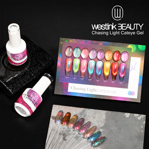 Yeni renk kovalayan ışık kedi göz jeli toptan ücretsiz örnek Oem sihirli kedi göz tırnak jeli lehçe 15ml - Product Image 4