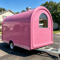 Food Truck Rétro Entièrement Équipé en Acier Inoxydable, Remorque de Concession Personnalisée pour Glaces et Restauration Rapide avec Système d'Alimentation pour la Restauration