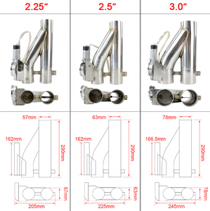 Hai trong một mới dual-hệ thống van Y loại cutout từ xa dây phổ 2.5 "3.0'' điện ống xả đa dạng downpipe cutout - Product Image 4