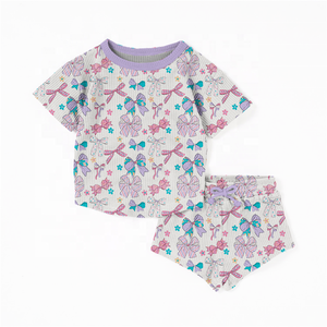 Set di <span class=keywords><strong>Abbigliamento</strong></span> per Ragazze Adolescenti in Tessuto Waffle Personalizzato, Completo <span class=keywords><strong>Estivo</strong></span> Due Pezzi Morbido per Boutique - Product Image 6