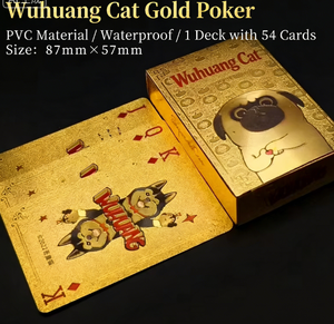 Baraja de Póker Impermeable con Lámina Dorada LEYAO: Cartas de Juego de PVC con Diseño de Emma, 54 Cartas, para Entretenimiento Premium en Casinos y Fiestas - Product Image 3