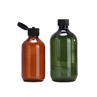 Bouteille de shampooing en plastique PET ronde de 300 ml et 500 ml avec pompe pour savon de douche, soin de la peau, lotion corporelle, emballage cosmétique vide
