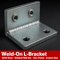 Plaque de base de support en acier structurel lourd sur mesure, soudée, avec gusset, plaque de fixation en L à souder, revêtement noir en poudre, galvanisée, OEM