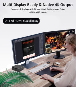 มินิพีซี AMD พร้อม <span class=keywords><strong>R5</strong></span> <span class=keywords><strong>3550H</strong></span> และ <span class=keywords><strong>R5</strong></span> 2500U รองรับ 2xDDR4 M.2 NVME 4K HTPC AC WiFi คุณสมบัติสำหรับเล่นเกม - มีปลั๊กไฟแบบ AU US CN - Product Image 2