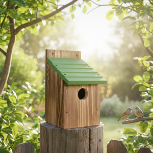 Caja de Madera de Pino para Nidos de Pájaros, <span class=keywords><strong>Casa</strong></span> para Pájaros Silvestres Resistente y Rústica, Jaula de Cría Fácil de Instalar para Decoración de Jardín - Product Image 4