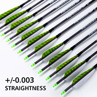 Flèches en carbone de 6.2mm ID pour la pratique avec flèches de chasse à l'arc classique de 4 pouces en forme de dinde
