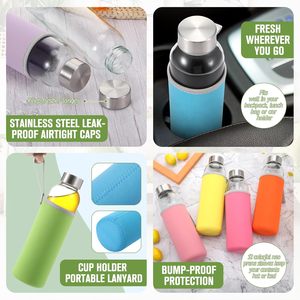 Bouteille d'eau sportive portable transparente en plastique PET de 500 ml (16 oz) avec couvercle, personnalisable en usine - Product Image 3