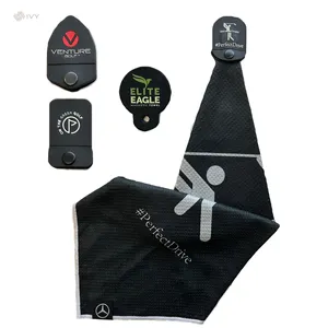 Customizable magnetic clip magnetic waffle golf towel with Industrial Strength Magnet for Strong Hold to golf club