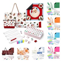 Ensemble complet de Mahjong américain avec sac de rangement matelassé imprimé, supports de Mahjong, pousseurs et tapis de table de Mahjong