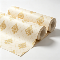 Papier peint abstrait jaune résistant à la poussière pour le marché indien, papier peint auto-adhésif en PVC imperméable pour la décoration intérieure, vente en gros