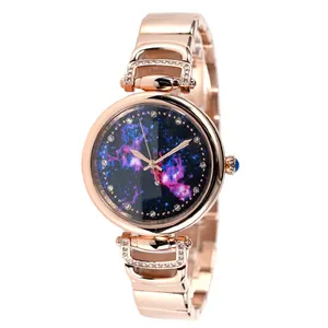 Orologio diamantato con diamanti stellati color Bling in acciaio inossidabile materiale reloj para mujer giapponese movimento al quarzo orologio di moda