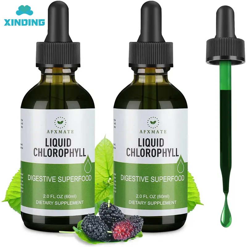 Chlorofyl Vloeistof Druppels Energieboost En Immuunondersteunende Vloeistof Chlorofyl Detox Private Label Gezondheidszorg Supplement Gewicht Los