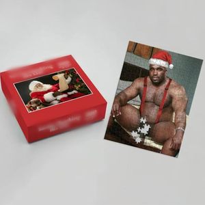 Rompecabezas de Papá Noel de 500 piezas, regalo de broma con humor para adultos para fiestas navideñas - Product Image 1