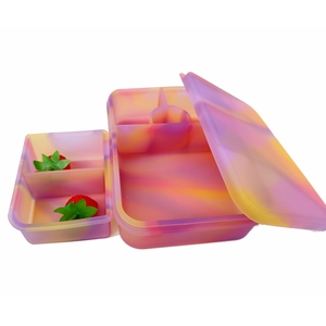 Lonchera Bento de Silicona Reutilizable de 6 Compartimentos para el Hogar, Recipiente para Alimentos Apto para Calentar, Caja de Almacenamiento de Alimentos de Grado Alimenticio - Product Image 5