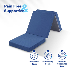 Colchón Portátil Plegable <span class=keywords><strong>de</strong></span> Espuma Viscoelástica <span class=keywords><strong>de</strong></span> 4 Pulgadas - 75x25x4 Pulgadas, Diseño <span class=keywords><strong>de</strong></span> Doble Capa con Funda Lavable <span class=keywords><strong>de</strong></span> Jacquard Certificada por CertiPUR-US - Product Image 5