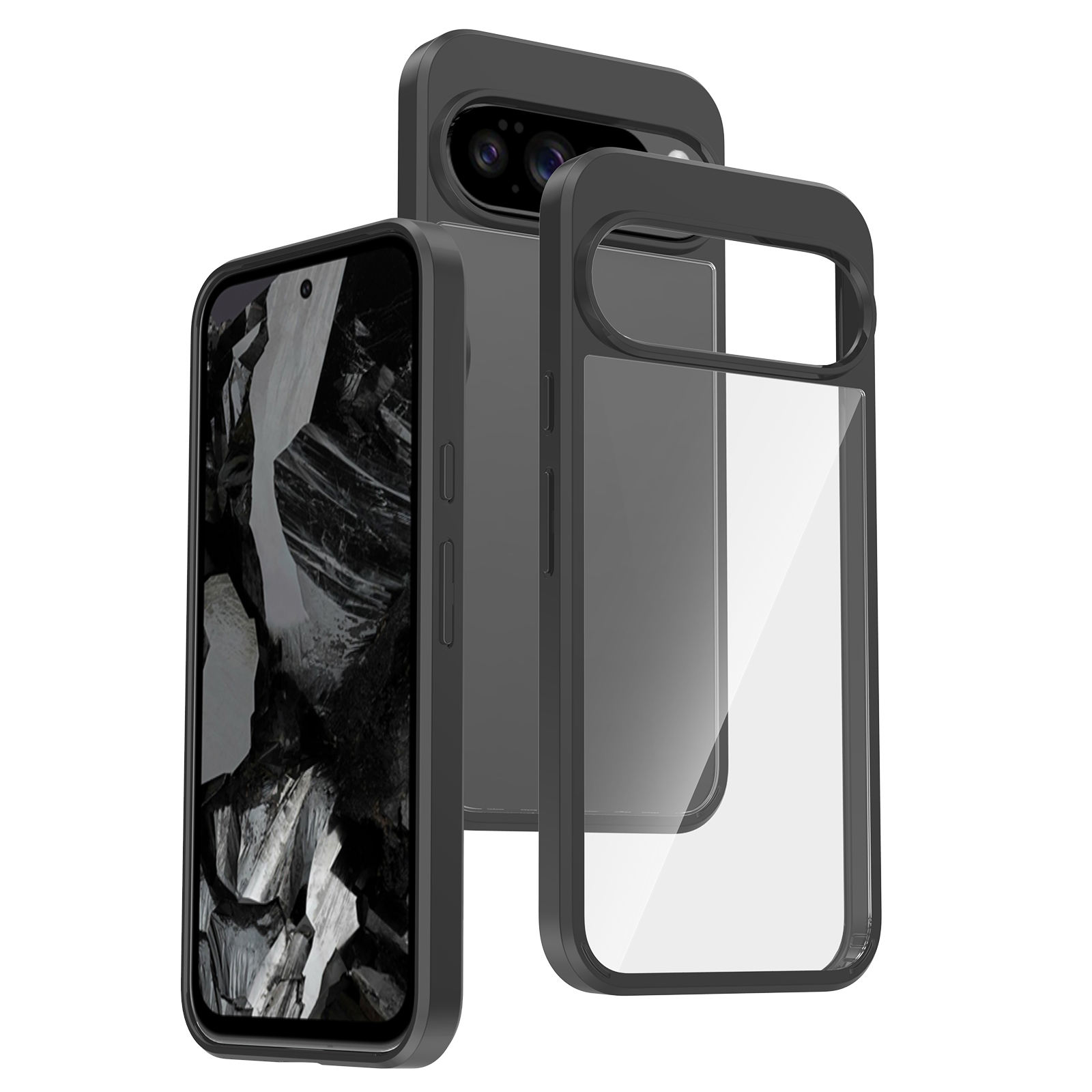 Clear Back / Black TPU Border