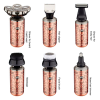 6 lames hommes kit de toilettage 6 en 1 multifonction étanche rasoir USB Rechargeable tondeuse à cheveux nez tondeuse
