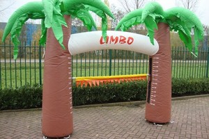 Juego de Limbo Inflable con Forma de Palmera, Arco con Escala de Altura Impresa con la Palabra Limbo, Barra de Limbo Ajustable, Juego Inflable Tropical - Product Image 5