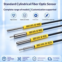 Sonde à réflexion diffuse coaxiale à fibre optique GF-R49X pour automatisation industrielle, test standard, type cylindrique, petite optique