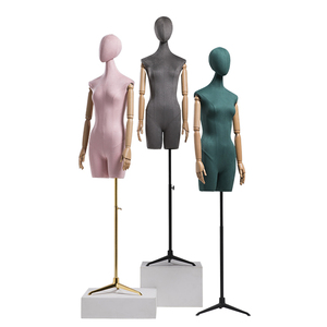 Estante de maniquí personalizable para ventana, tienda de ropa, accesorios para mujer, sacudiendo la cabeza, Color de cuerpo completo, tela de gamuza, soporte de exhibición ficticio - Product Image 4