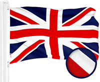 Drapeau personnalisé du Royaume-Uni, série ToughWeave, cousu, polyester 300D, 3x5 pieds, drapeaux d'extérieur rouge, blanc, bleu