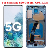 Pantalla OLED para Galaxy Samsung S20 Pantalla LCD Reemplazo Samsung Panel de pantalla táctil Protector Marco de huellas dactilares Teléfono móvil LCDs