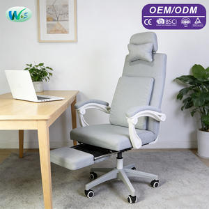 Chaise de bureau ergonomique grise en tissu, pivotante, pour dirigeant, avec dossier haut, confortable, pour le <span class=keywords><strong>jeu</strong></span> et le télétravail, modèle WS1524 - Product Image 1