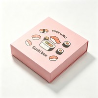 Boîtes à sushi de luxe en gros, boîtes d'emballage alimentaire rigides personnalisées avec couvercle à charnière