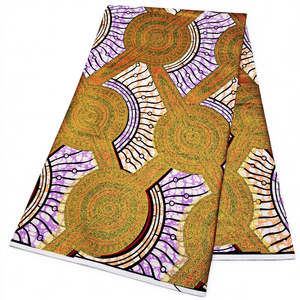 Tissu tissé 100% Coton Grand Wax Batik Classique, Paillettes Or Sable, pour Couture DIY, Pagnes Africains, Dentelle, Literie et <span class=keywords><strong>Robes</strong></span> - Product Image 4