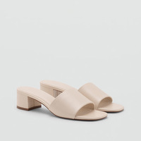 Sandales d'extérieur pour femmes, Nouveautés Été 2026, Chaussures pour femmes, Tige en polyuréthane, Minimalistes, Bout carré, Talon moyen