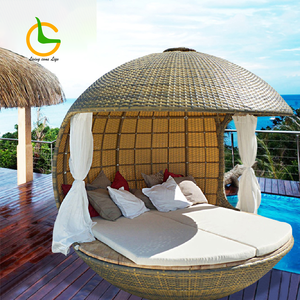 Lit de soleil Offre Spéciale auvent manuel ensemble de jardin extérieur lit de soleil adulte lits de jour meubles en rotin plage Cabana chaise longue - Product Image 2